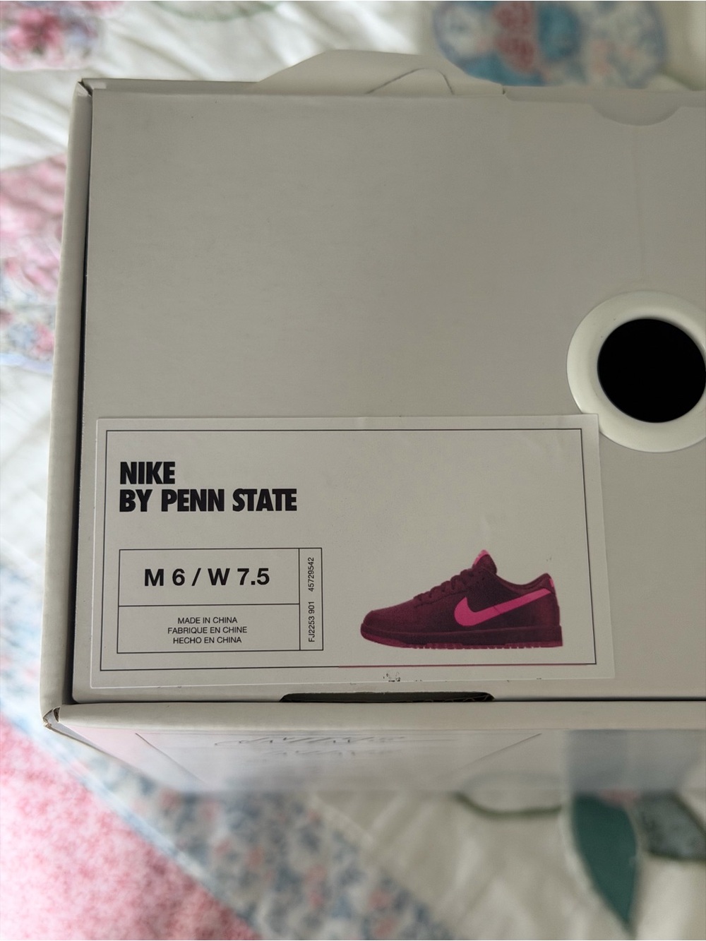 Vintage Penn State Nike Dunk Low — Black with Hot Pink Swoosh - Picture 4 of 4